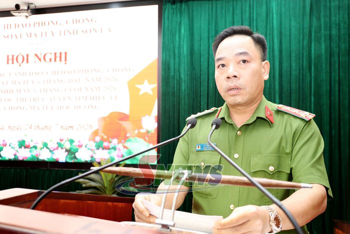 Lãnh đạo Công an tỉnh báo cáo kết quả công tác lãnh đạo, chỉ đạo phòng, chống và kiểm soát ma túy 6 tháng đầu năm, triển khai nhiệm vụ trọng tâm 6 tháng cuối năm 2026.