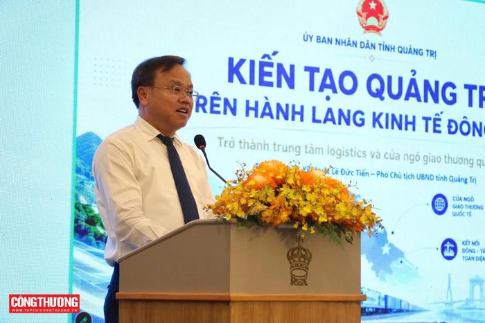 Ông Lê Đức Tiến, Phó Chủ tịch Ủy ban nhân dân tỉnh Quảng Trị giới thiệu định hướng phát triển logistics gắn với Hành lang Kinh tế Đông - Tây, phát huy vai trò cửa ngõ kết nối với các nước Tiểu vùng Mekong mở rộng.