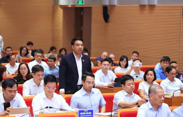 GS.TS Mạc Quốc Anh - Phó Chủ tịch kiêm Tổng Thư ký Hiệp hội Doanh nghiệp nhỏ và vừa TP. Hà Nội nêu ý kiến tại hội nghị. Ảnh: Lê Hải