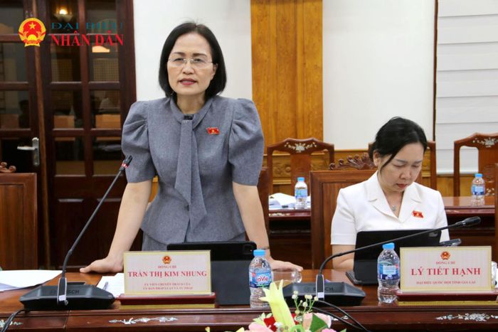 ĐBQH hoạt động chuyên trách tại Ủy ban Pháp luật và Tư pháp Trần Thị Kim Nhung phát biểu