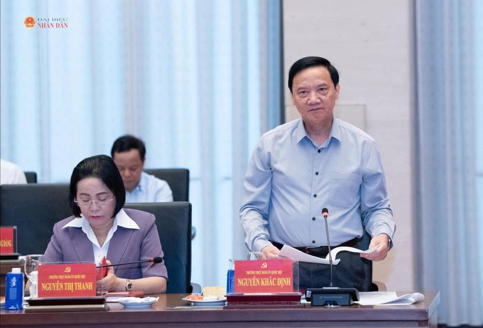 Phó Chủ tịch Quốc hội Nguyễn Khắc Định phát biểu