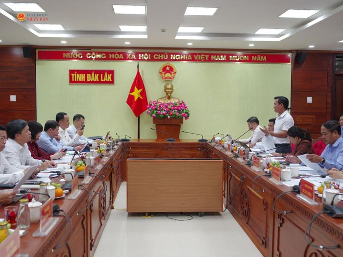Toàn cảnh buổi làm việc của Đoàn công tác Ủy ban Khoa học, Công nghệ và Môi trường với UBND tỉnh Đắk Lắk