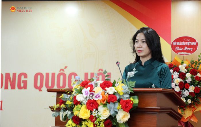 Thư ký Chi hội Nhà báo Báo Đại biểu Nhân dân nhiệm kỳ 2026-2028 Vũ Thị Thái Bình phát biểu