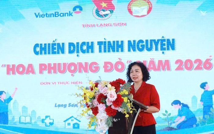 Chủ tịch Hội Khuyến học tỉnh Lạng Sơn Nguyễn Minh Châu phát biểu tại chương trình. Ảnh: Hội Khuyến học tỉnh Lạng Sơn