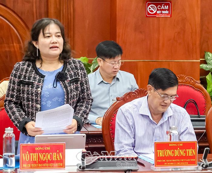 Phó Chủ tịch Ủy ban MTTQ Việt Nam tỉnh Cà Mau Võ Thị Ngọc Hân khẳng định MTTQ tỉnh sẽ tiếp tục phát huy vai trò giám sát đối với công tác giải quyết và trả lời các kiến nghị của cử tri.