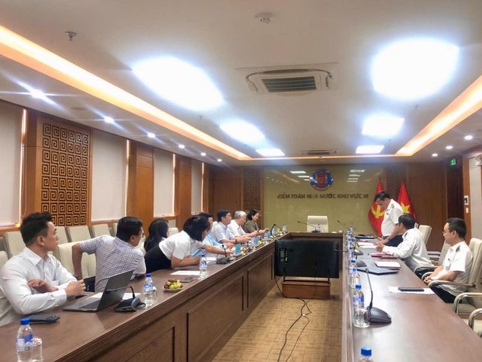 Quang cảnh buổi làm việc giữa Đoàn công tác Ủy ban Kinh tế và Tài chính của Quốc hội với KTNN khu vực III. Ảnh: KTNN khu vực III