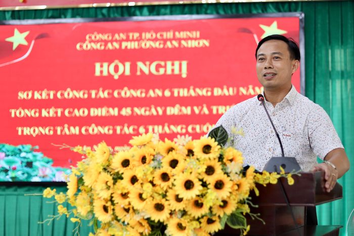 Ông Nguyễn Ngọc Anh, Chủ tịch UBND phường An Nhơn phát biểu