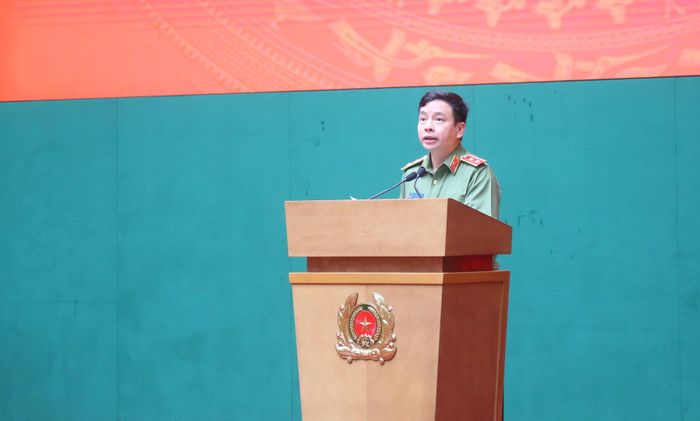 Trung tướng Lê Xuân Minh, Cục trưởng Cục An ninh mạng và phòng, chống tội phạm sử dụng công nghệ cao phát biểu tại Hội nghị