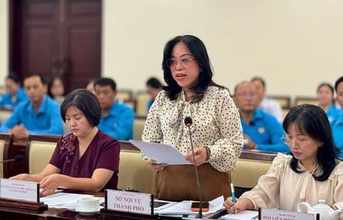 Phó Giám đốc Sở Nội vụ TPHCM Lương Thị Tới phát biểu