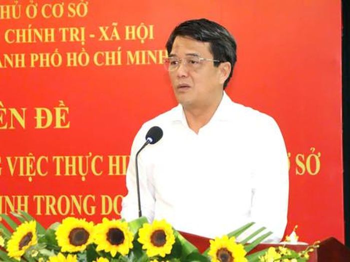 Chủ tịch LĐLĐ TPHCM Bùi Thanh Nhân phát biểu