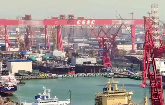 Hình ảnh cận cảnh con tàu được đề cập, như trong bức ảnh mà CSSC công bố hồi tháng 5. Ảnh CSSC