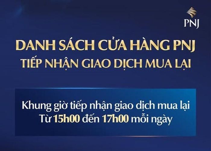 PNJ quy định giao dịch mua lại chỉ 2 giờ mỗi ngày (nguồn: PNJ).
