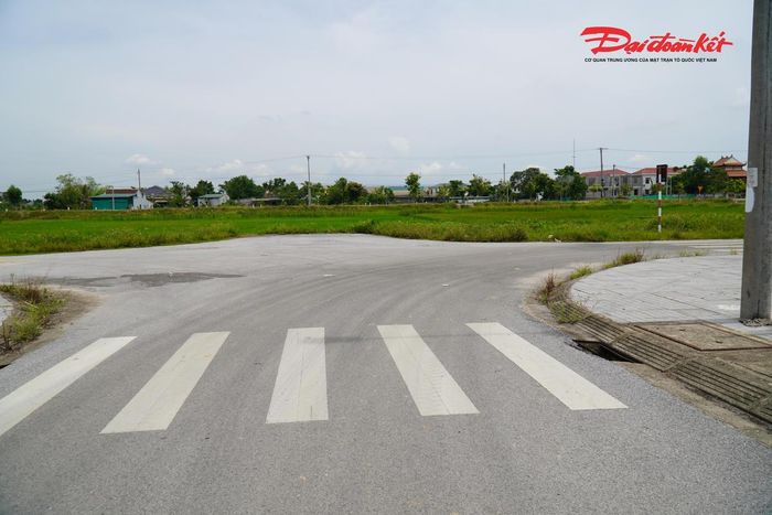 Cuối khu vực đấu giá, hạ tầng chưa được kết nối đồng bộ, người dân đang canh tác lúa. Ảnh: HN.