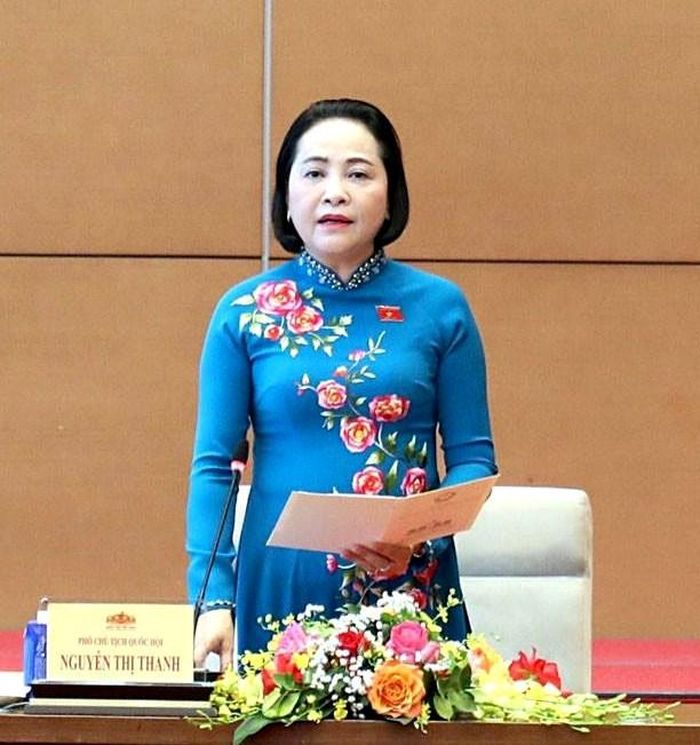 Phó Chủ tịch Quốc hội Nguyễn Thị Thanh phát biểu tại buổi gặp mặt