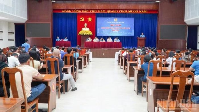 Quang cảnh Hội nghị “Nghe đoàn viên, người lao động nói” năm 2026 được tổ chức ở phường Bàn Thạch, thành phố Đà Nẵng.