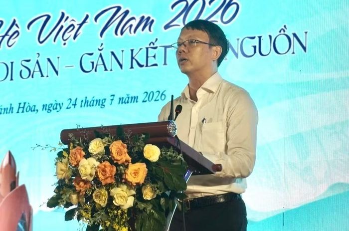  Phó Chủ tịch Ủy ban nhân dân tỉnh Khánh Hòa Nguyễn Thanh Hà phát biểu tại Lễ bế mạc. (Ảnh: Ủy ban Nhà nước về người Việt Nam ở nước ngoài cung cấp) 