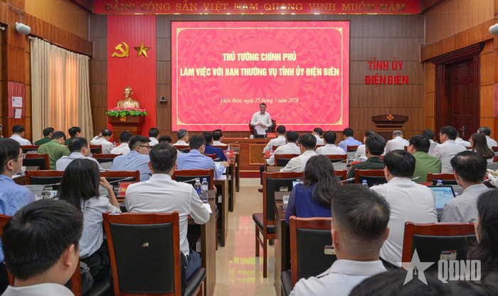 Thủ tướng Chính phủ Lê Minh Hưng và đoàn công tác làm việc với Ban Thường vụ Tỉnh ủy Điện Biên.