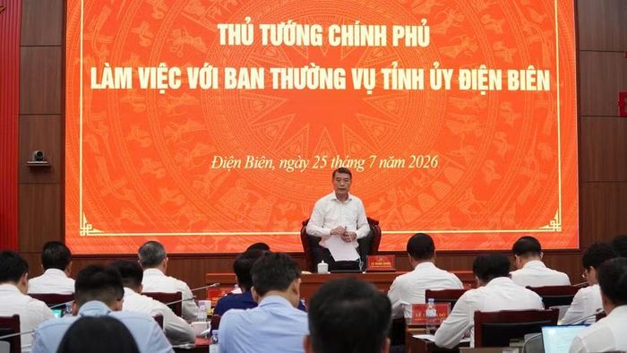 Thủ tướng Lê Minh Hưng chủ trì buổi làm việc.