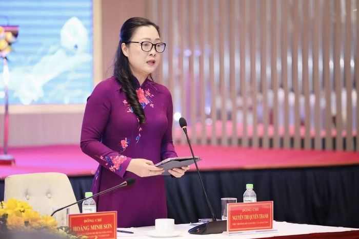 Thứ trưởng Nguyễn Thị Quyên Thanh phát biểu tại hội nghị.
