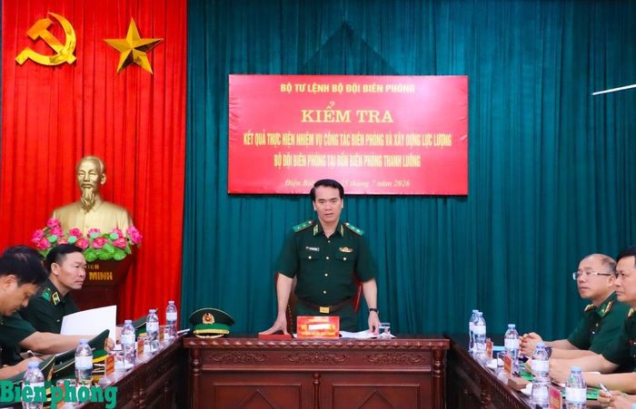 Trung tướng Vũ Trung Kiên phát biểu kết luận kiểm tra. Ảnh: Thanh Xuân