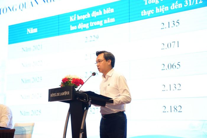 Phó Tổng Giám đốc PV Power Phan Ngọc Hiền trình bày báo cáo tại Hội nghị