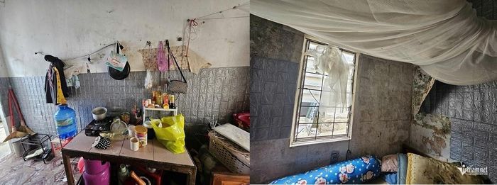 Môi trường sống của mẹ con bà Minh đã xuống cấp. Ảnh: Hải Sâm