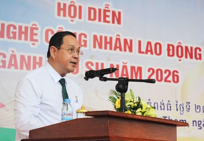 Ông Trương Minh Trung, Phó Tổng Giám đốc VRG phát biểu tại buổi lễ. (Ảnh: Minh Hưng/TTXVN)