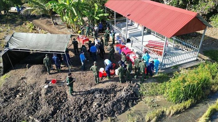 Khu vực tìm kiếm hài cốt liệt sĩ Nguyễn Thị Út tại ấp Trường Thọ, xã Trường Long Tây, thành phố Cần Thơ.