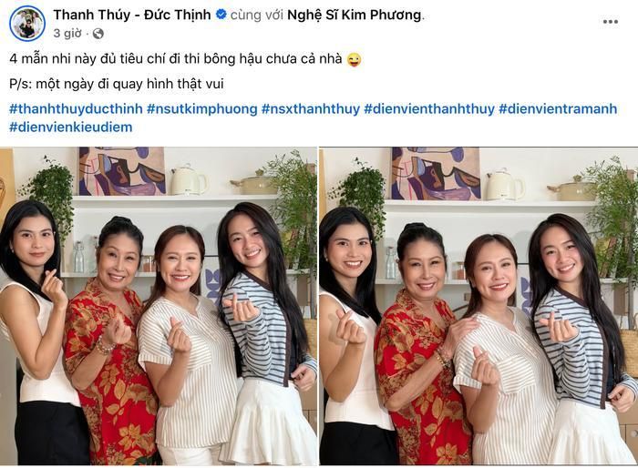 Thanh Thúy vui vẻ chia sẻ khoảnh khắc đời thường. Ảnh: Chụp màn hình FBNV