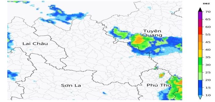 Ảnh radar thời tiết tỉnh Lào Cai lúc 06h20 ngày 25/7/2026.
