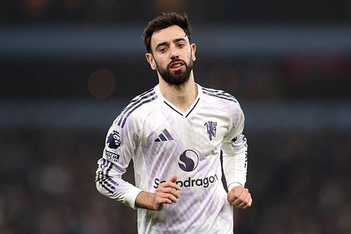 Bruno Fernandes trong màu áo MU. Ảnh: Getty.