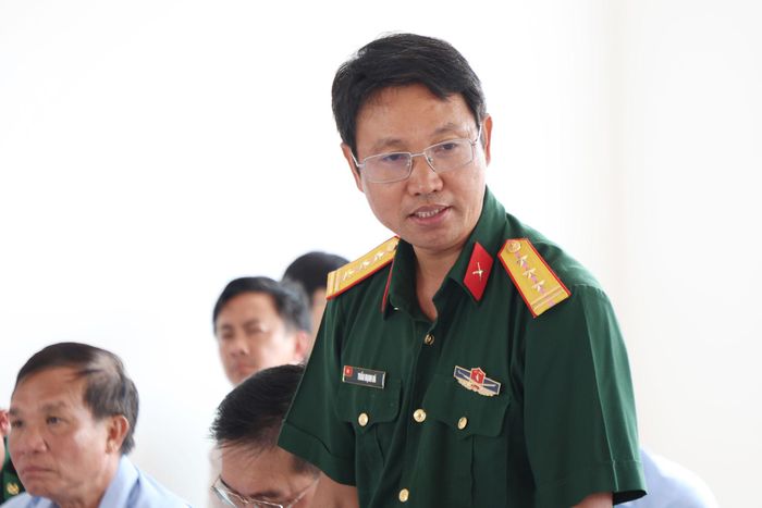 Thượng tá Trần Mạnh Hà, Phó Giám đốc Công ty 319 miền Nam (nhà thầu thi công) đề xuất một số nội dung nhằm đẩy nhanh tiến độ 2 công trình