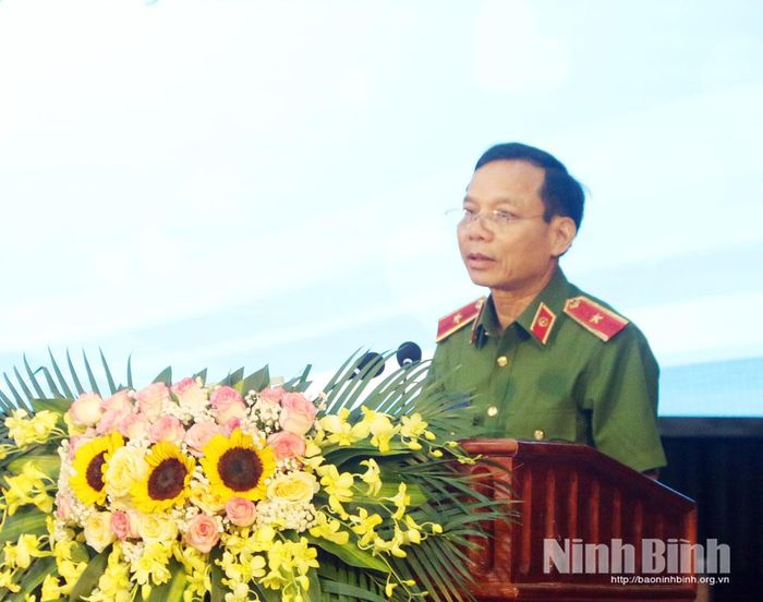 Thiếu tướng Nguyễn Thanh Sơn, Phó Chánh Văn phòng Cơ quan Cảnh sát điều tra Bộ Công an phát biểu tại chương trình.