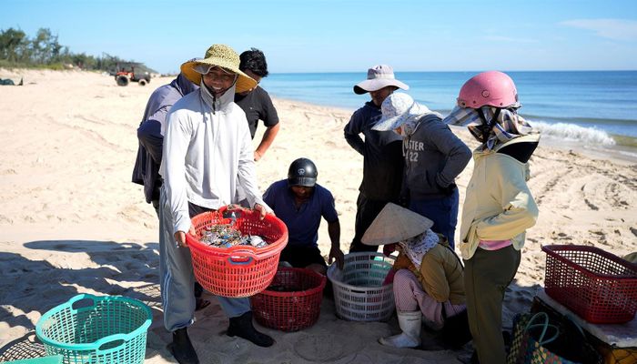 Thương lái, chủ nhà hàng, du khách đến cân ghẹ tại chỗ