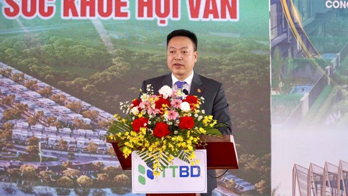 Ông Đặng Trung Kiên, Chủ tịch Hội đồng quản trị Tập đoàn Trường Thành Việt Nam phát biểu tại buổi lễ.