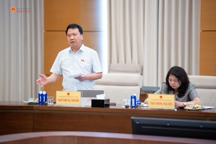 Phó Chủ nhiệm Ủy ban Pháp luật và Tư pháp Ngô Trung Thành phát biểu. Ảnh: Phạm Thắng