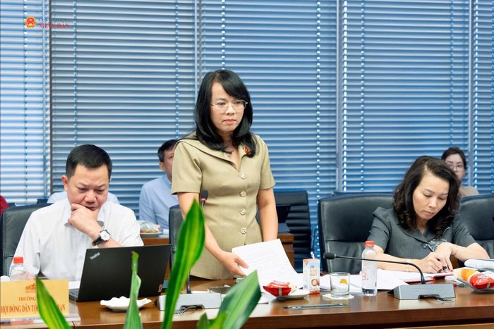 Đại biểu Quốc hội hoạt động chuyên trách tại Ủy ban Kinh tế và Tài chính Phạm Thị Hồng Yến phát biểu