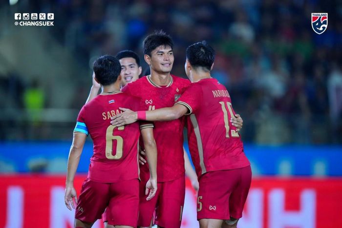 Thái Lan thể hiện trình độ vượt trội so với Lào. Ảnh: Liên đoàn Bóng đá Thái Lan
