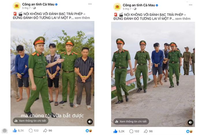 Video tuyên truyền của Công an xã Trí Phải với chủ đề “Nói không với đánh bạc trái phép – Đừng đánh đổi tương lai vì một phút may rủi” nhận được sự quan tâm tương tác lớn trên fanpage Công an tỉnh Cà Mau.