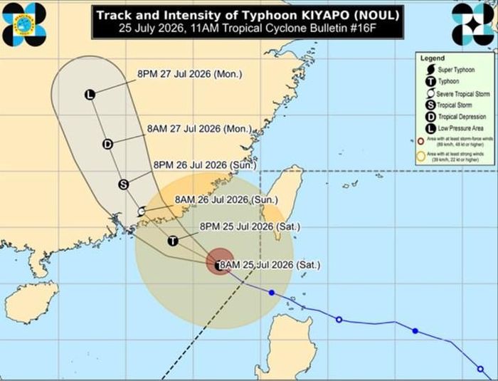 Dự báo đường đi của bão Noul - Ảnh: : PAGASA