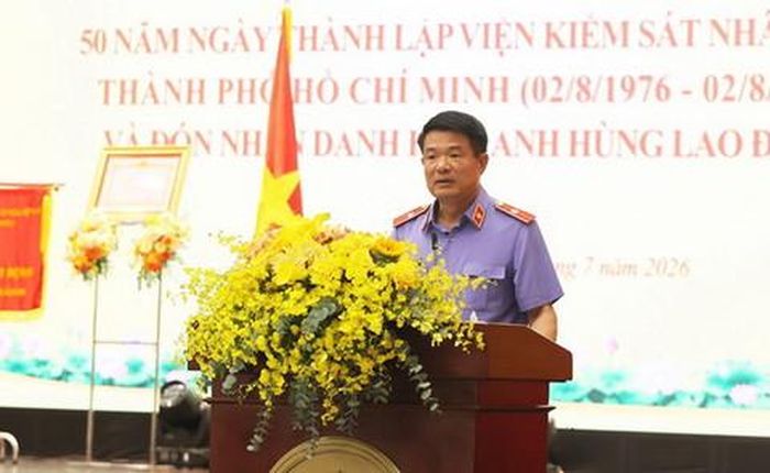 Viện trưởng VKSND tối cao Nguyễn Huy Tiến phát biểu