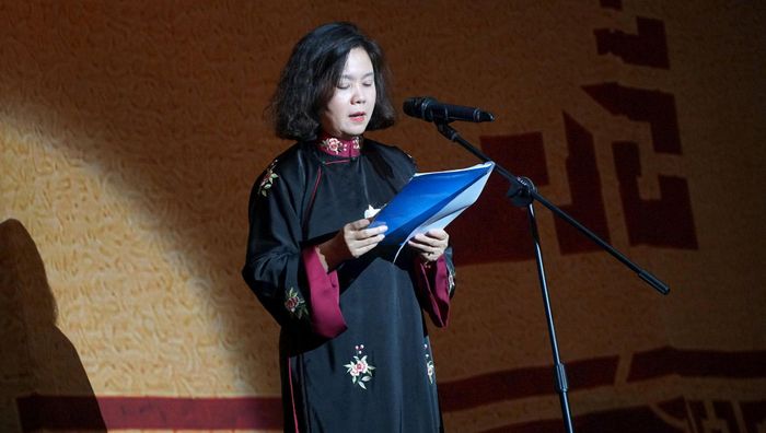 Phó Giám đốc Sở Văn hóa và Thể thao Hà Nội Lê Thị Ánh Mai phát biểu tại chương trình. Ảnh: Đ.L