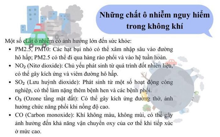 Những chất ô nhiễm nguy hiểm trong không khí. (Ảnh Thành Long)