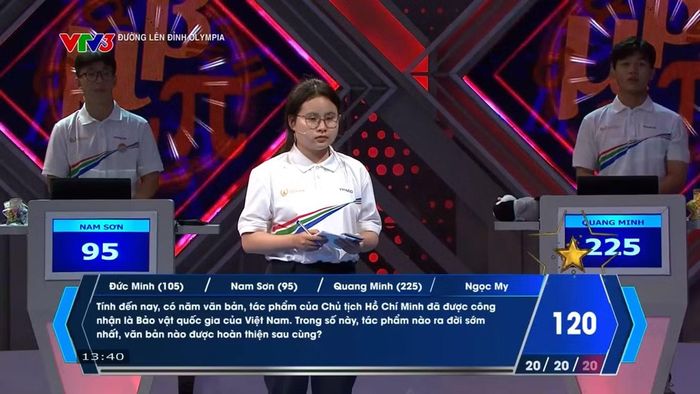 Ngọc My khiến khán giả tiếc nuối vì không có đáp án đúng ở cả ba câu hỏi.