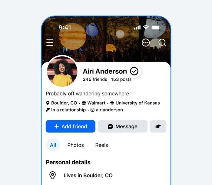 Tài khoản người dùng có huy hiệu Facebook Verified. Ảnh: Meta.