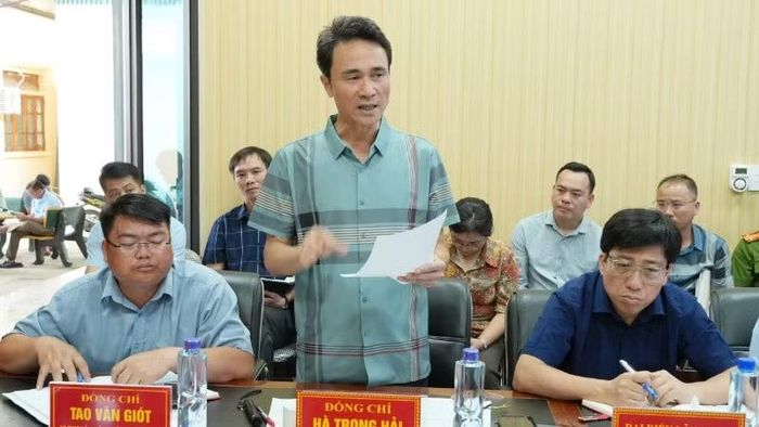 Lãnh đạo Ủy ban nhân dân tỉnh Lai Châu phát biểu tại buổi làm việc.