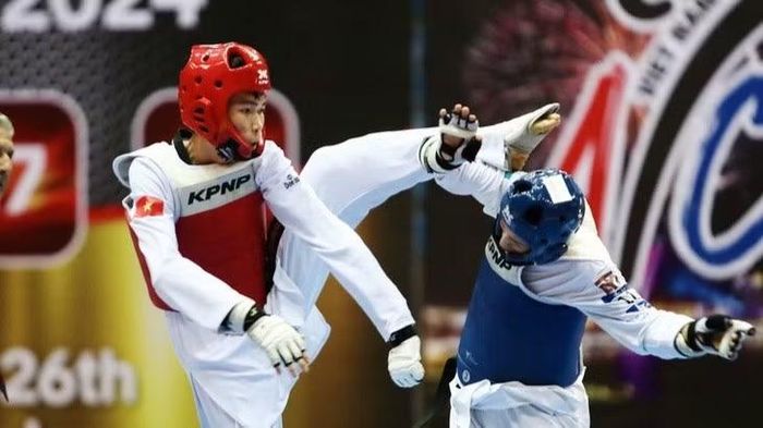 Nhà vô địch SEA Games 33 Nguyễn Hồng Trọng (giáp đỏ) có cơ hội tích lũy điểm G1 ngay trên sân nhà.