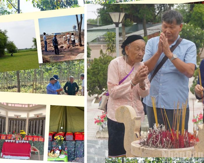 Những hình ảnh gắn bó với hành trình tìm kiếm mộ liệt sĩ của kiến trúc sư Nguyễn Xuân Thắng cùng cộng sự.