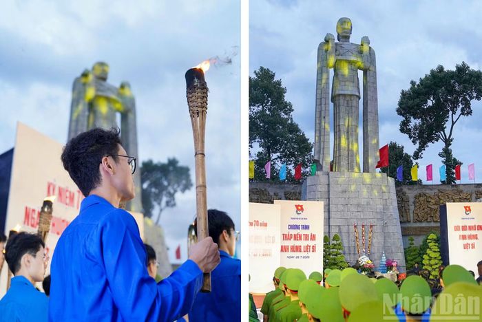 Trước tượng đài Mẹ Việt Nam Anh hùng và 14.000 mộ phần của các Anh hùng liệt sĩ, trong không khí trang nghiêm, các đại biểu kính cẩn nghiêng mình, dành một phút mặc niệm tưởng nhớ các Anh hùng liệt sĩ đã không tiếc máu xương, chiến đấu quả cảm, hy sinh vì độc lập dân tộc, hạnh phúc của nhân dân, vì sự nghiệp thống nhất đất nước.