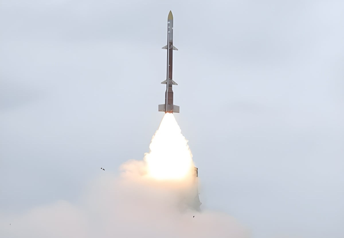 Hình ảnh thử nghiệm tên lửa đất đối không tầm xa Kusha. ẢNh: DRDO 